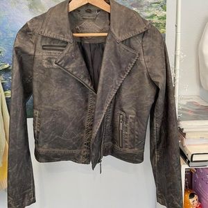charcoal leather jacket